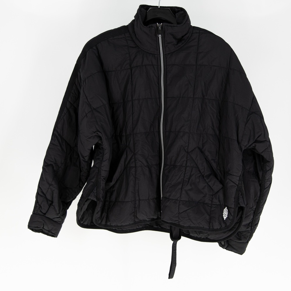 Free People x FP Movement Pippa Packable Puffer Quilted Full Zip Jacket Black XS